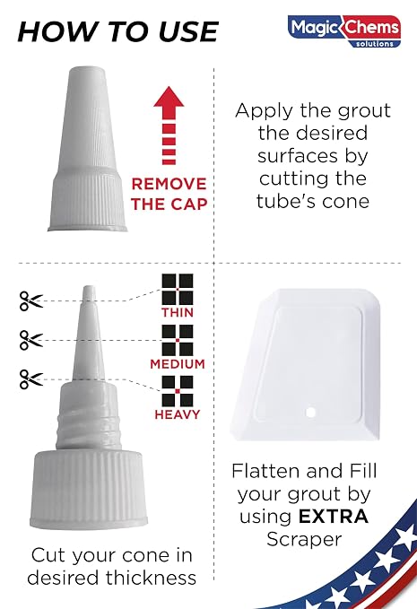 Tile Grout Repair, Cream 8.8 oz/250gr. Fast Drying Grout Repair Kit, Grout - Image 6
