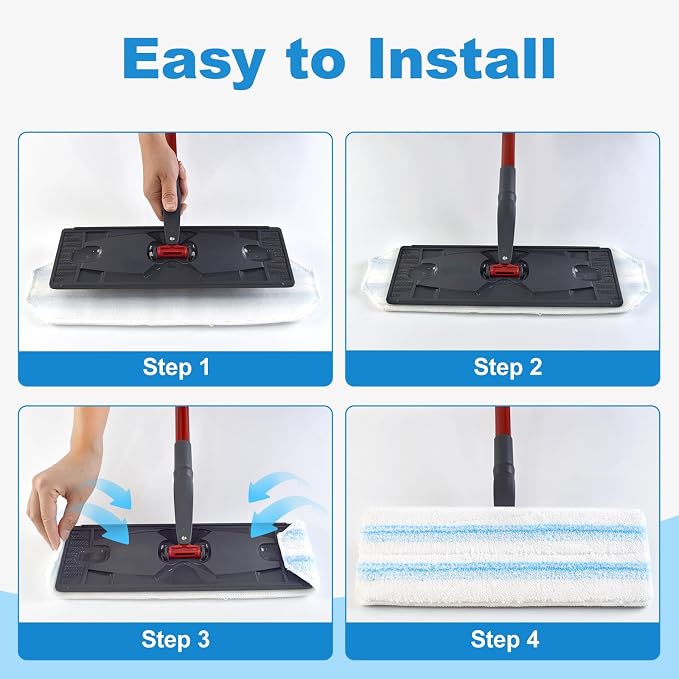 3PCS Replacement Mop Pads for O-Cedar H2prO Flat Mop System, Microfiber Mop Pad - Image 5
