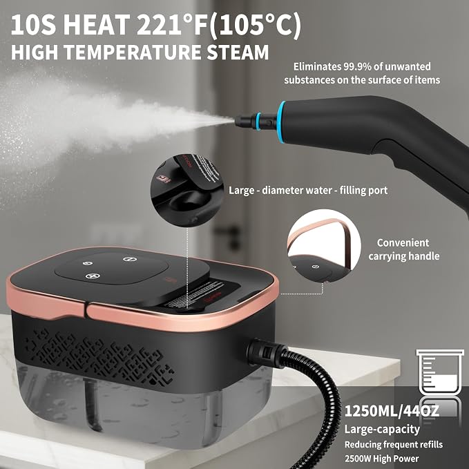 2500W Portable Handheld Steam Cleaner, High Temperature Pressurized Steam - Image 5