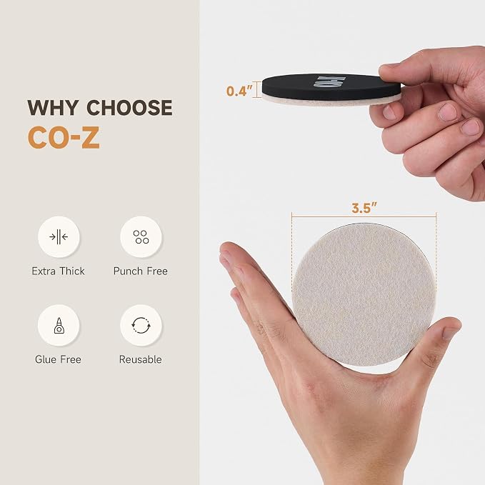 CO-Z 16pcs Felt Furniture Sliders - Image 5