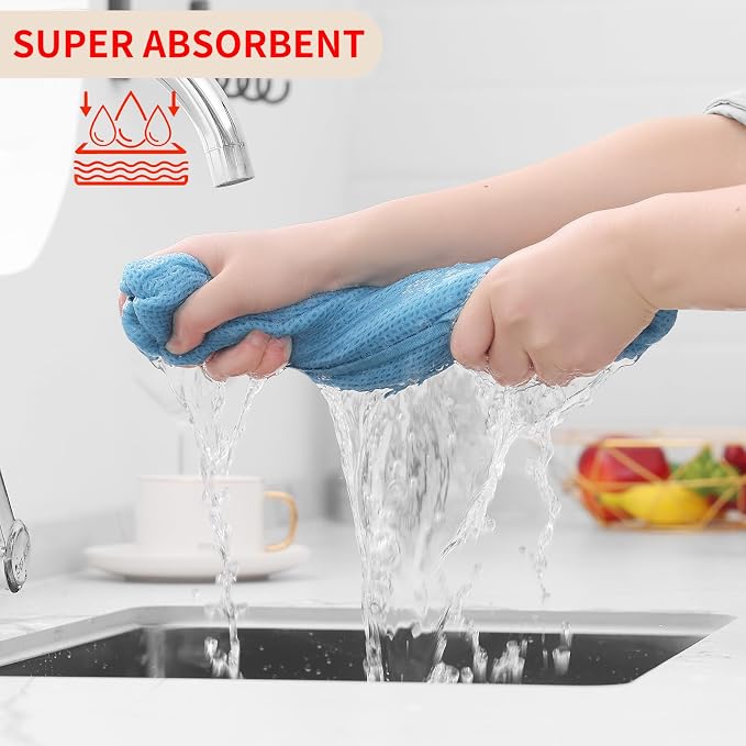 Homaxy 100% Cotton Waffle Weave Kitchen Dish Towels, Ultra Soft Absorbent Quick - Image 3