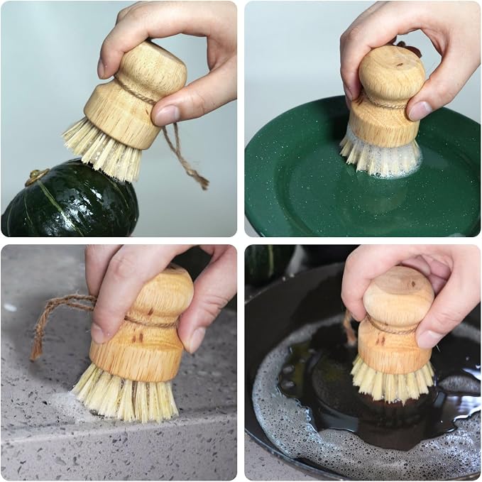 Bamboo Pot & Pan Cleaning Brush Set - Image 4