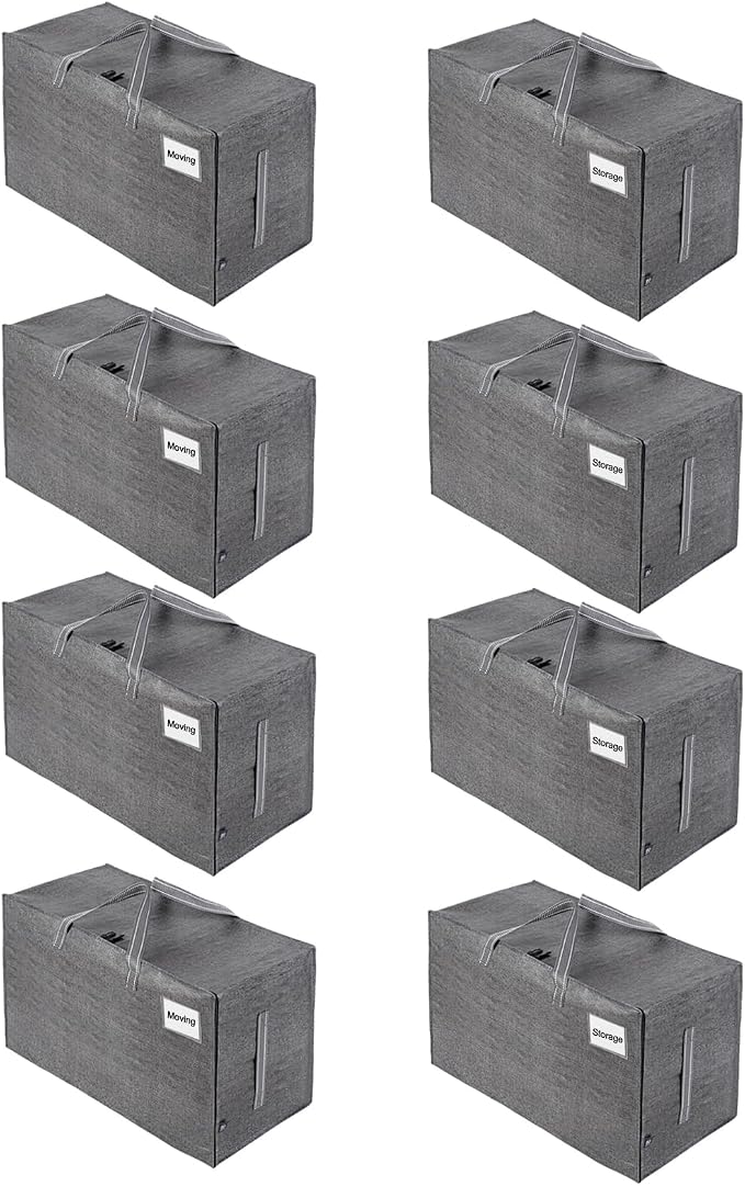 VENO 8 Pack Moving and Storage Bags, Heavy Duty, Alternative to Moving Boxes by Veno