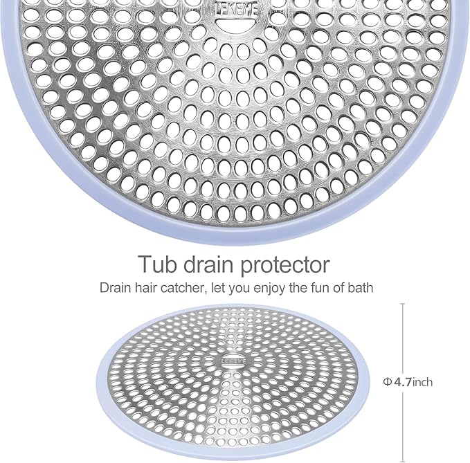 LEKEYE Shower Drain Hair Catcher | Strainer | Shower Stall Drain Cover | - Image 3