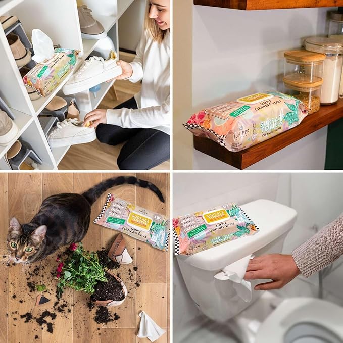 6 Packs Surface Cleaning Wipes Bleach Free, Thick & Large Dispose, All-Purpose - Image 4