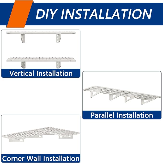 2-Pack 1.5x3FT Garage Shelving 17.7-inch-by-35.8-inch Wall Shelf Garage Storage - Image 9