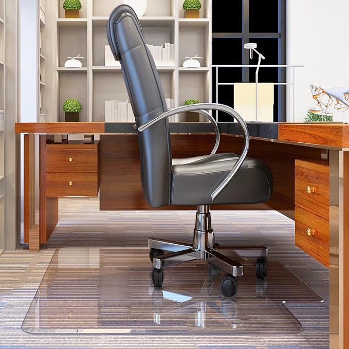 Exclusive Beveled Edge Glass Chair Mat by ClearlyInnovative