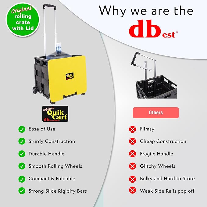 dbest products Quik Cart Collapsible Rolling Crate on Wheels - Image 5