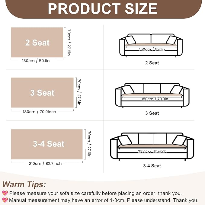 OTOB Couch Cover for Dogs Washable, Non Slip Plush Fuzzy Sofa Covers for 3 - Image 7