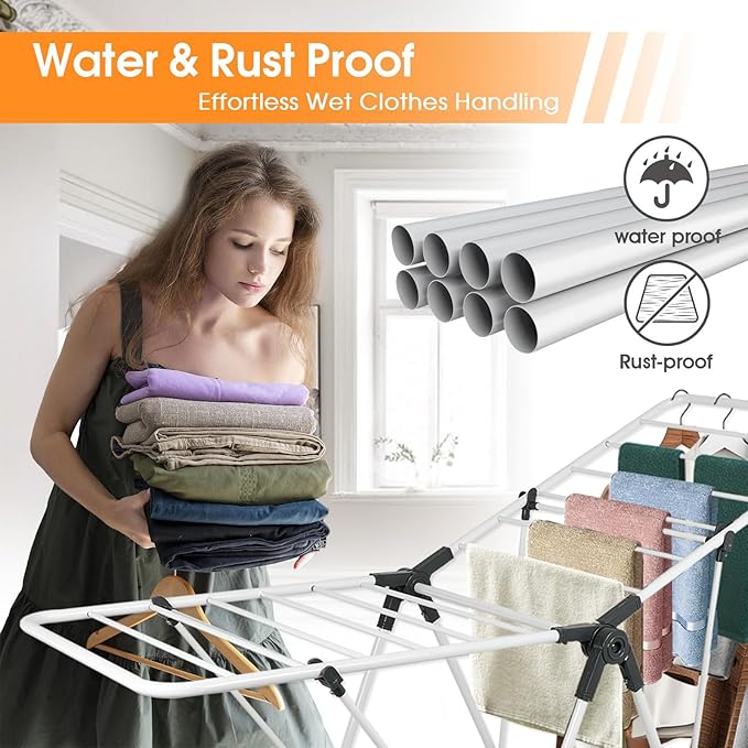 Clothes Drying Rack Foldable, Metal Laundry Drying Rack, - Image 4