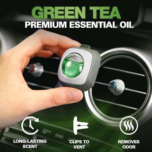 Air Jungles Green Tea Scent Car Air Freshener Clip, 6 Vent Clips, 4ml Each - Image 2