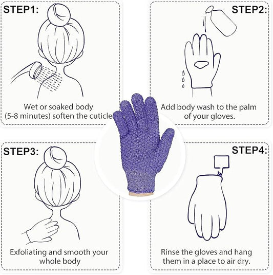 Evridwear Exfoliating Gloves for Shower, 100% Nylon Thick Soft Medium Heavy - Image 2
