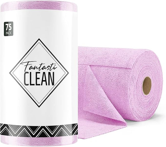Fantasticlean Microfiber Cleaning Cloth Roll -75 pack, Tear Away Microfiber by Fantasticlean
