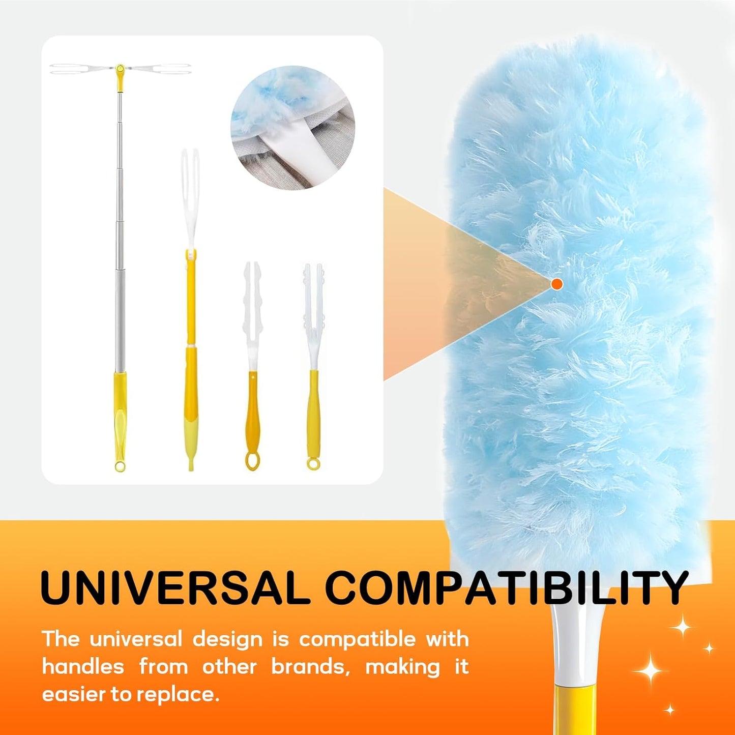 SetSail 25 Count Duster Refills Compatible with Swiffer Dusters for Cleaning Disposable Duster Refill Multi Surface 360° Duster Cleaner Kit for Ceiling Fan, Blind, Furniture