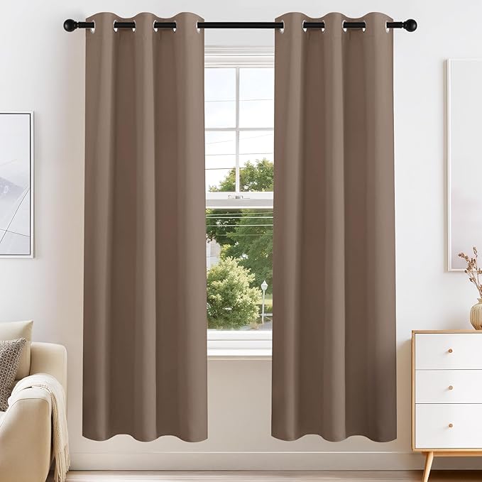 PONY DANCE Blackout Curtains for Bedroom 63 Inch Length 2 Panels Set, Thermal by PONYDANCE