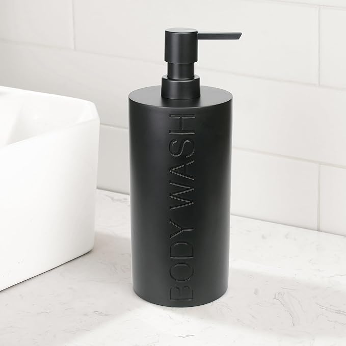 Matte Black Body Wash Dispenser Luxurious Refillable Pump Bottle - Image 5