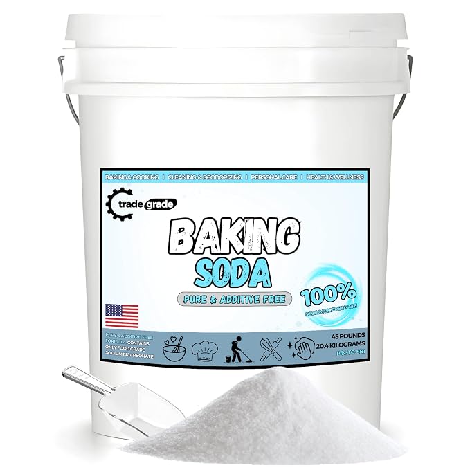 TradeGrade Pure Baking Soda Powder – 45 lb Bucket, Sodium Bicarbonate Powder | by TradeGrade