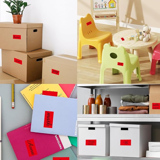 STARLIBOO 250 Red 2*3 Inch Rectangle Removable Writable Color Coding Labels - Image 5
