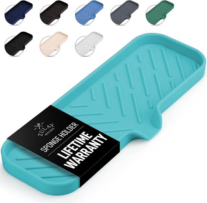 Zulay Kitchen Large Silicone Sponge Holder – Flexible Sink Organizer Tray by ZulayKitchen