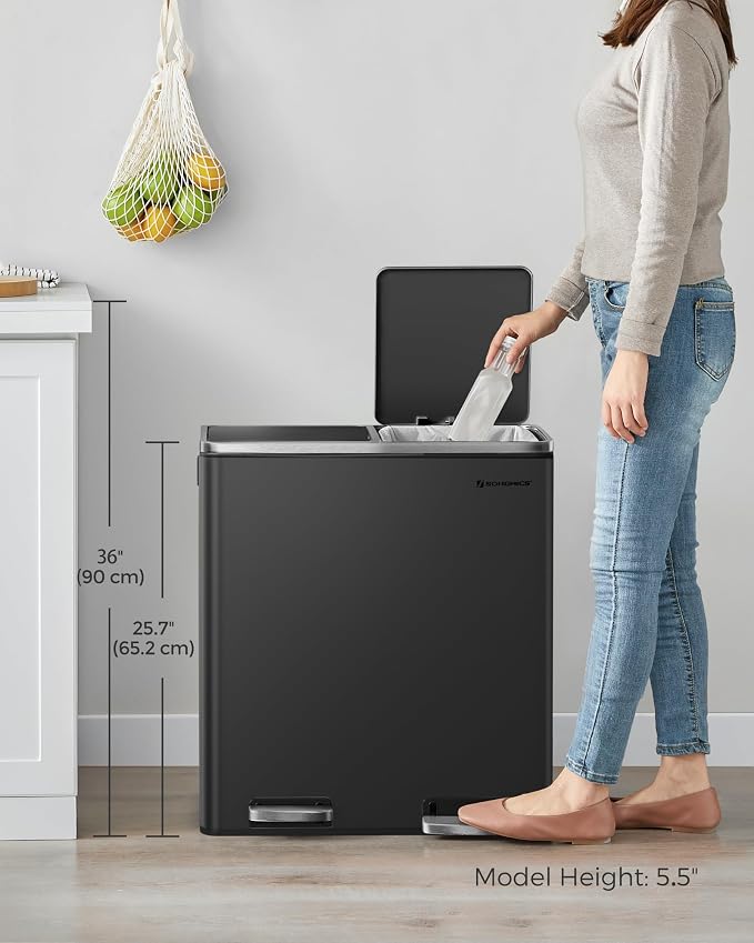 SONGMICS Trash Can, 2 x 8 Gallon Garbage Can - Image 7