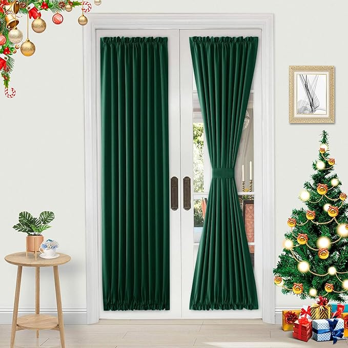 DWCN French Door Curtains – Rod Pocket Thermal Blackout Curtain by DWCN