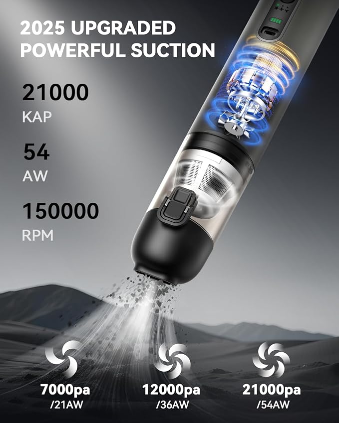 Car Vacuum, Handheld Vacuum Cordless - Image 3