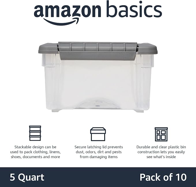 Amazon Basics Plastic Storage Containers - Image 2