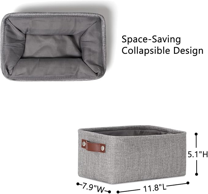 DULLEMELO Small Storage Baskets 11.8"x7.9"x5.1", Fabric Storage Bins - Image 4