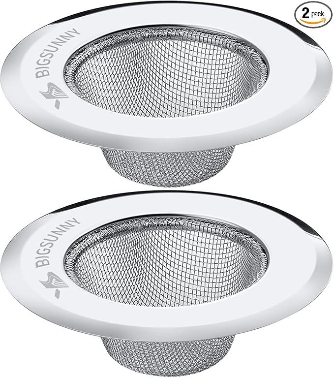 Mesh Sink Strainer Set of 2, MSY BIGSUNNY Stainless Steel Kitchen Sink Strainer by MSYBIGSUNNY