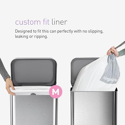 simplehuman 45 Liter / 12 Gallon Liter Rectangular Hands-Free Kitchen Step - Image 9