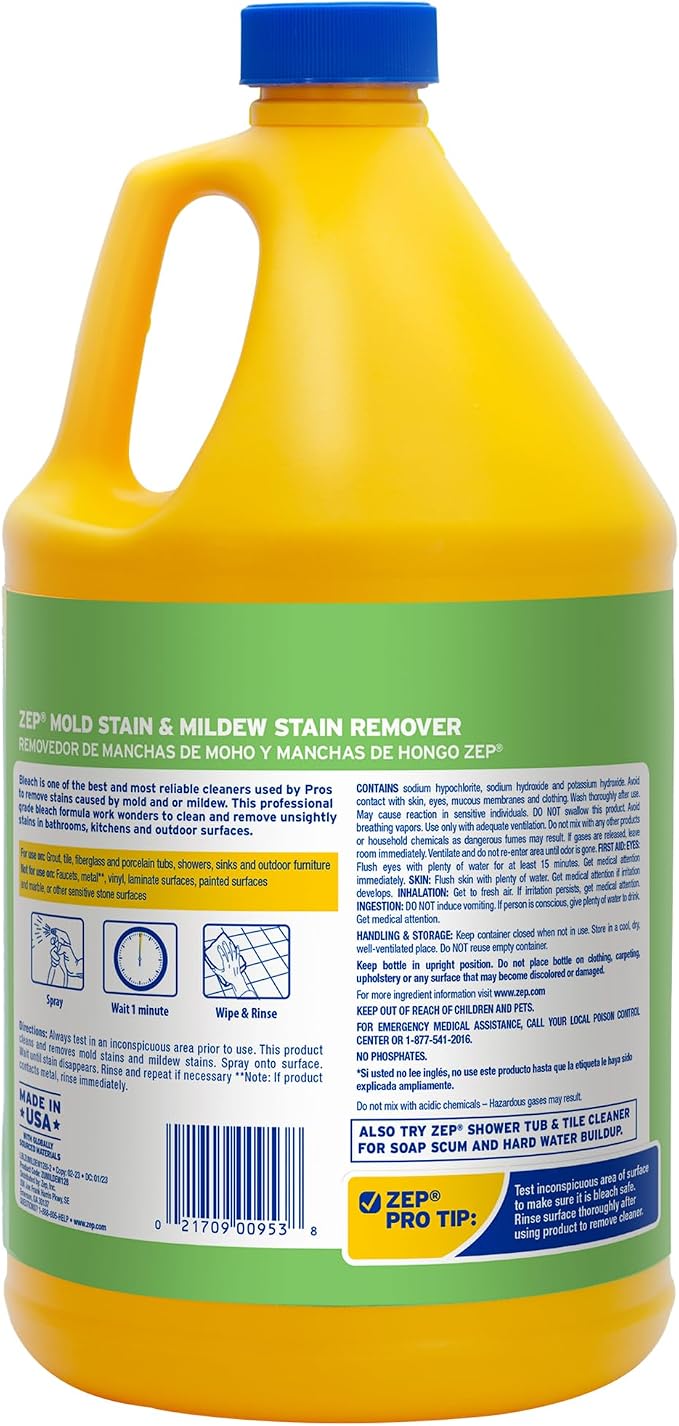Zep Mold Stain and Mildew Stain Remover 1 Gallon ZUMILDEW128 - Image 3