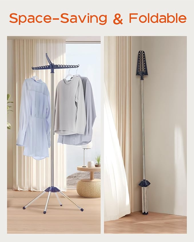 Clothes Drying Rack Foldable, 59 inch Tripod Laundry Drying Rack Indoor - Image 3