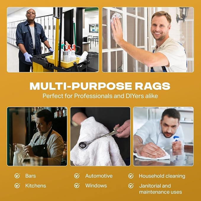 Angel-in-Armor White Terry Cloth Rags – 50lb Bulk Box of 100% Cotton Cleaning - Image 4
