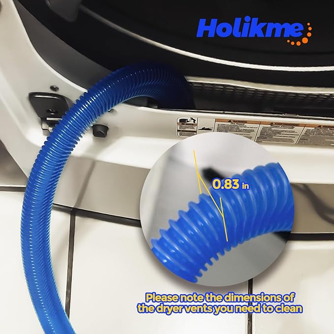 Holikme 2 Pieces Dryer Vent Cleaner Kit, Dryer Lint Vacuum Attachment and - Image 6