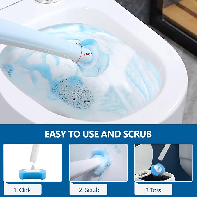 Disposable Toilet Bowl Brush and Holder, Toilet Cleaning System-2 Toilet Bowl - Image 5