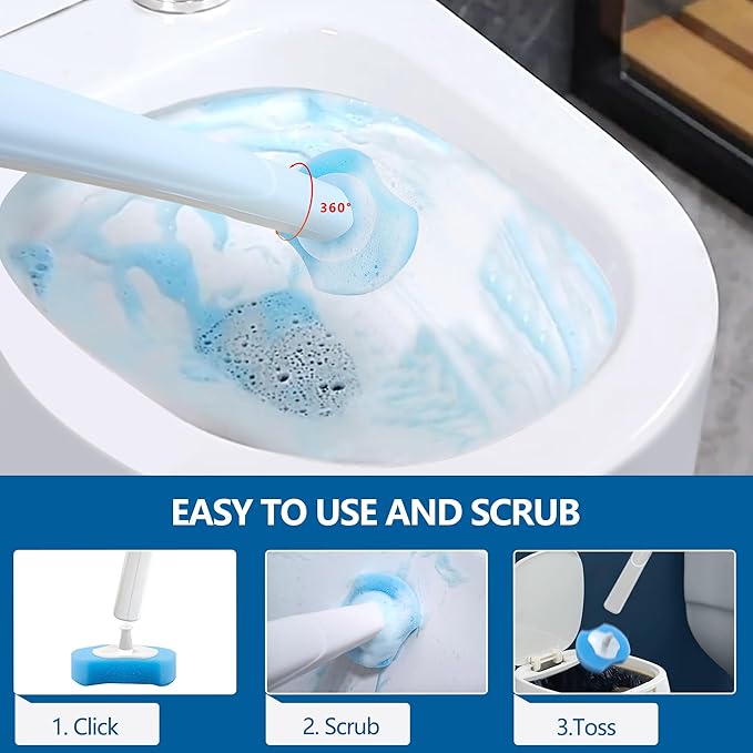 Disposable Toilet Brush with 112 Refills, Toilet Bowl Wand and Holder, Toilet - Image 5