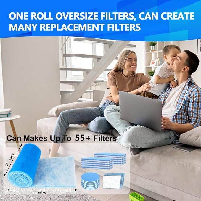 18" x 90" Air Vent Filters, Cut to Fit Air Filter, MERV 8 Triple Vent Filter - Image 2