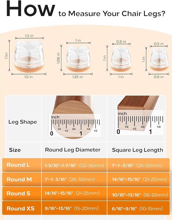 24-Pack Silicone Chair Leg Floor Protectors - Image 2