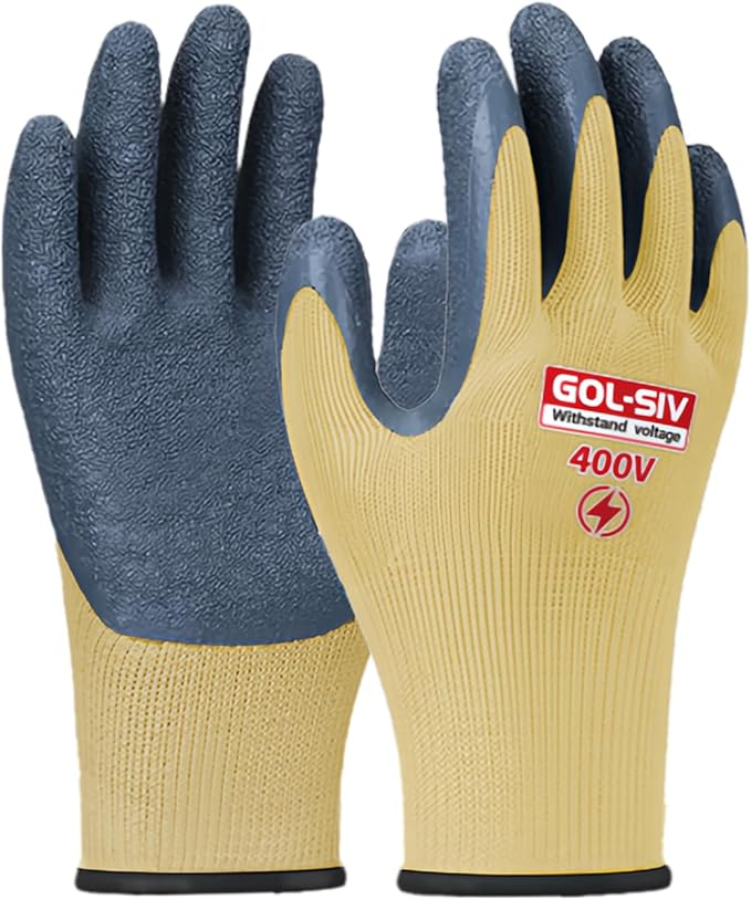 Insulated Electrician Gloves, 400V Low Voltage Electrical Gloves by GOL-SIV