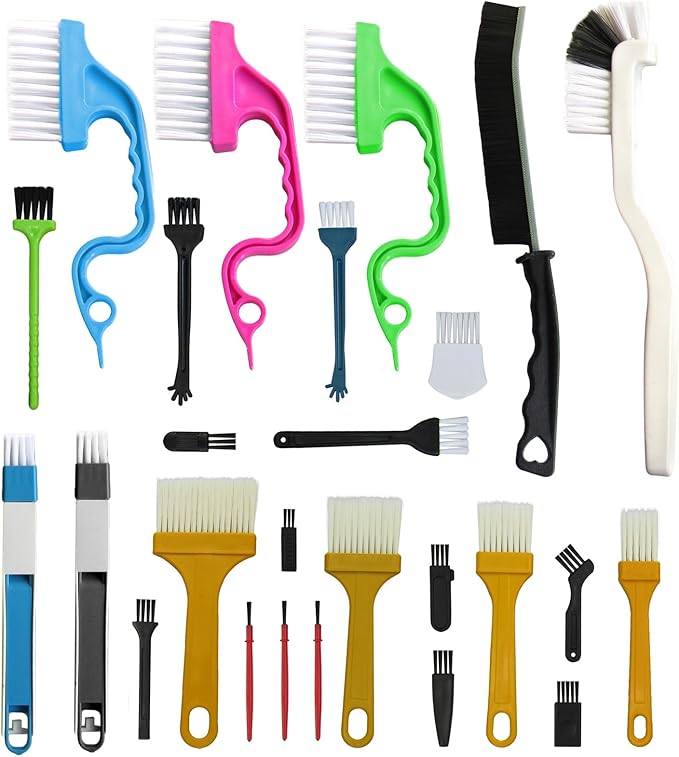 26Pcs Small Cleaning Brush, Crevice Cleaning Brushes Small Spaces, Gap Cleaning by CRAFNEW