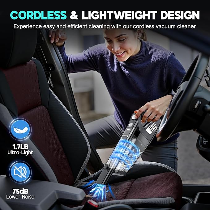 Handheld Vacuum Cordless, 15000PA Strong Suction Hand Held Car Vacuum Cleaner - Image 7
