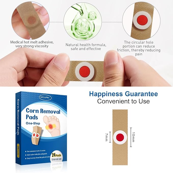 24 Count Corn Removal Pads for Feet and Toe, Corn Feet Remover for Feet Extra - Image 6