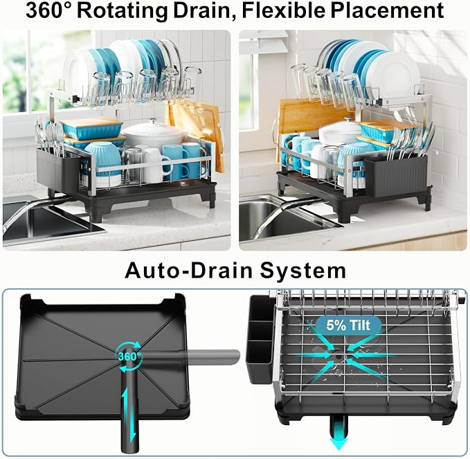 GSlife Dish Drying Rack for Kitchen Counter - Image 3