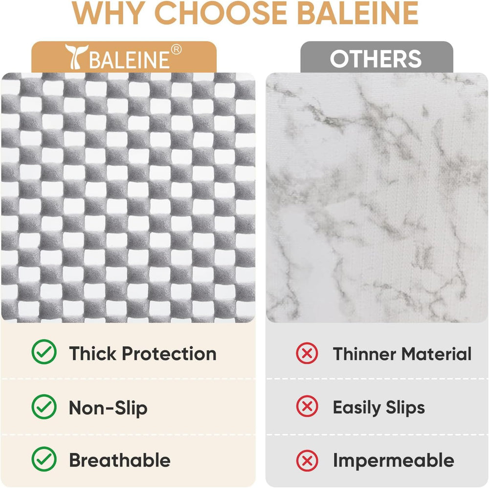 BALEINE Non-Adhesive Drawer Shelf Liners for Kitchen Cabinets, 24'' x...