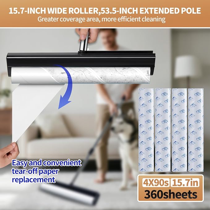 Large Lint Rollers for Carpet, 15.74 in Extra Sticky Rollers for Floor - Image 7
