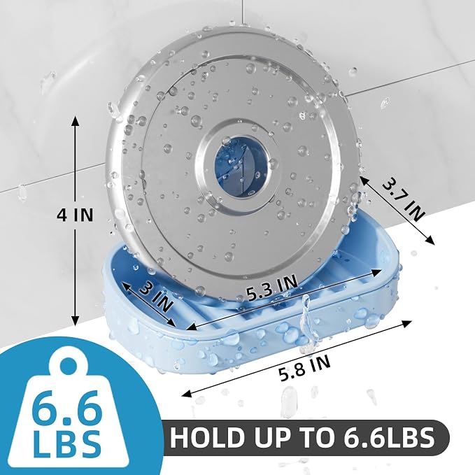 LEVERLOC Soap Dish Holder for Shower Suction Cup Wall Mounted Self Draining - Image 3