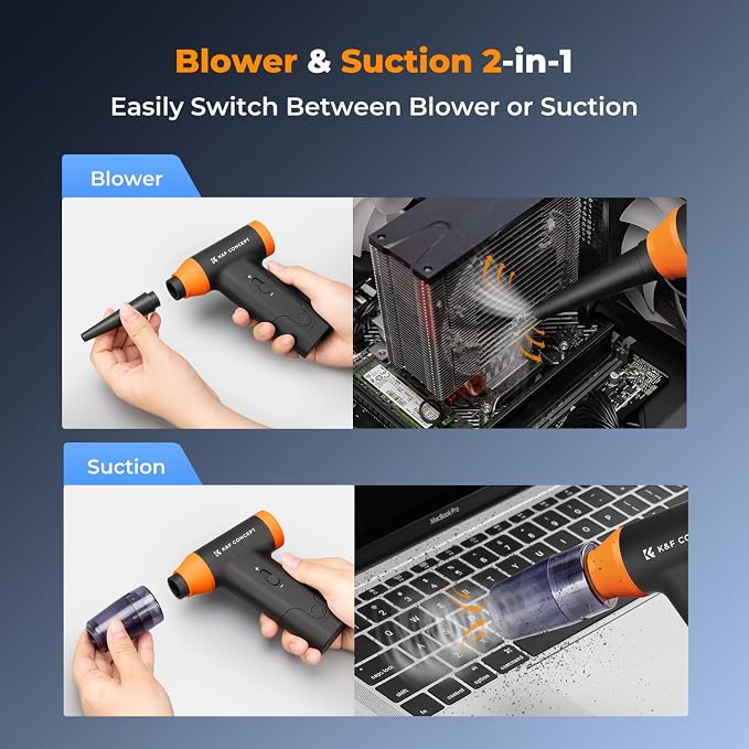 K&F CONCEPT Blower & Suction 2 in 1 Compressed Air Duster, - Image 4