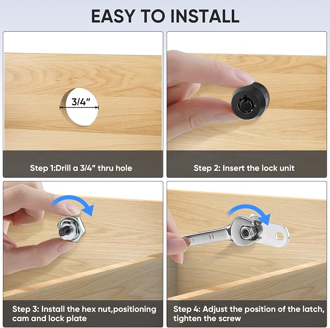 PTEROMY 5 Pack Cabinet Lock - Image 6