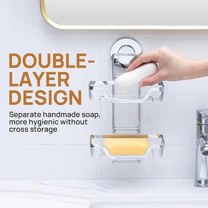 LEVERLOC 2 Tier Soap Holder, Soap Bar Dish - Image 7