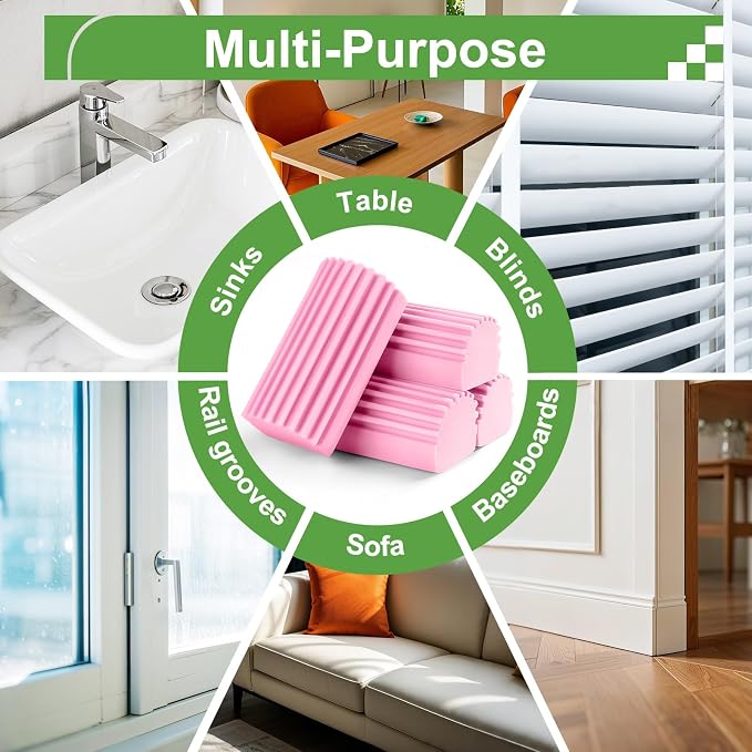 4-Pack Damp Clean Duster Sponge, Sponge Cleaning Brush, Duster - Image 5